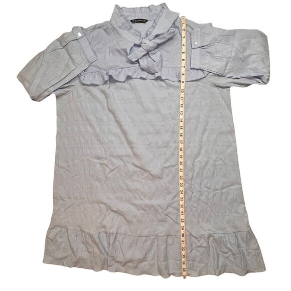 Simplee Plus Dress 3X Light Blue Coquette Cottagecore Lagenlook Fairy Trapeze - Picture 3 of 13